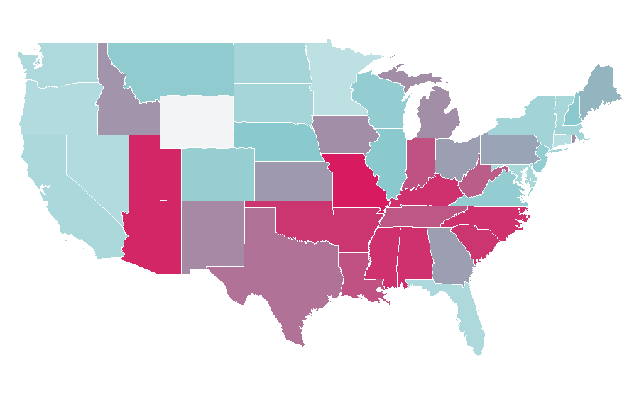 Affinity by region — The Polar Express, United States