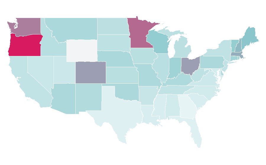 Affinity by region — The Pretenders, United States