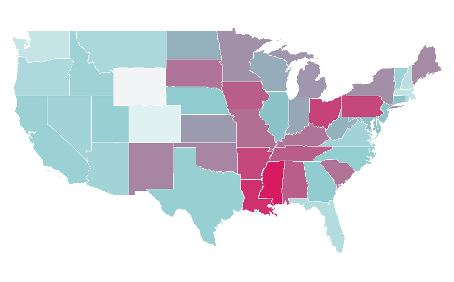 Affinity by region — The Price Is Right, United States