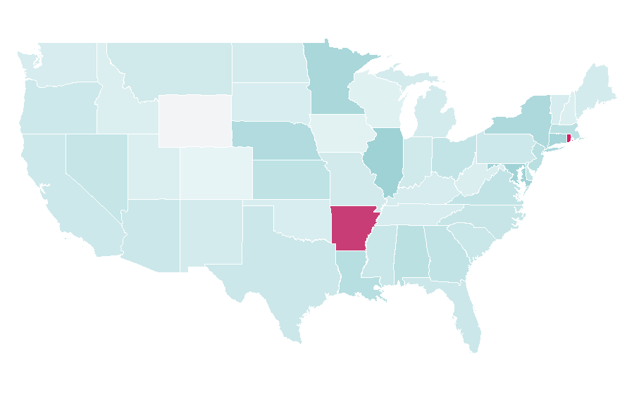 Affinité par région — The Real Housewives, États-Unis