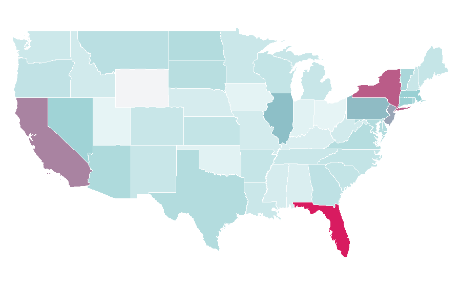 Affinity by region — The Real Housewives of Miami, United States