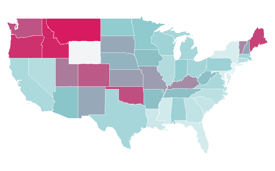 Affinity by region — The Road, United States