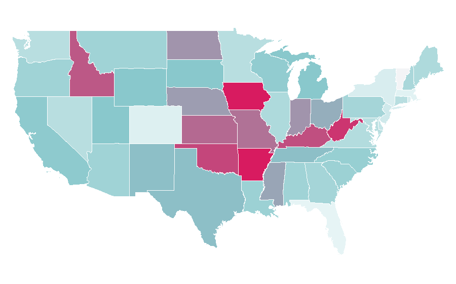 Affinité par région — The Rookie, États-Unis