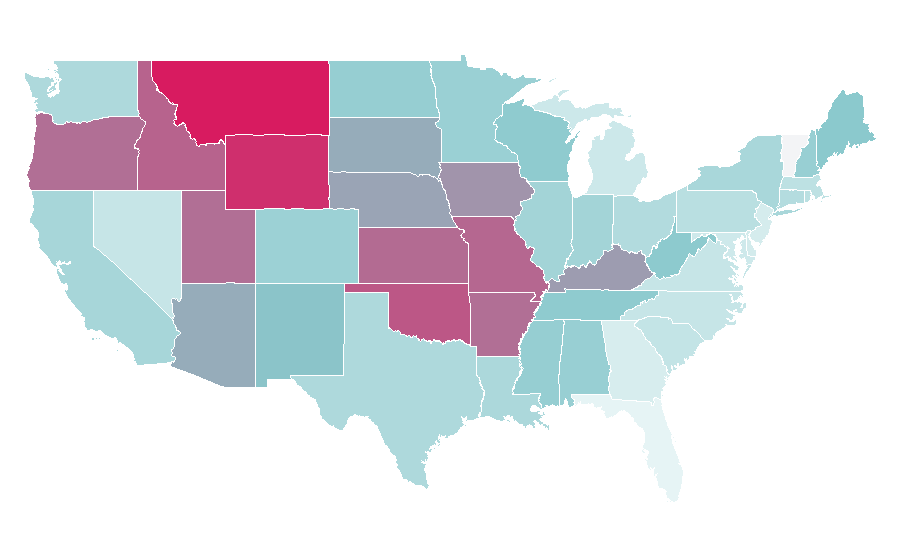 Affinity by region — The Searchers (film), United States