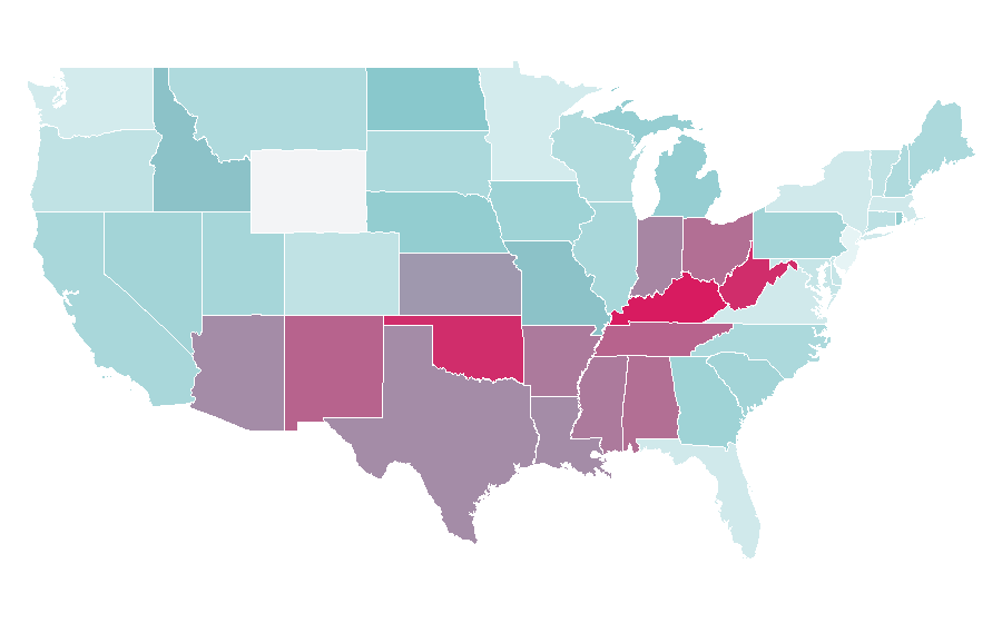 Affinity by region — The Secret Life of the American Teenager, United States