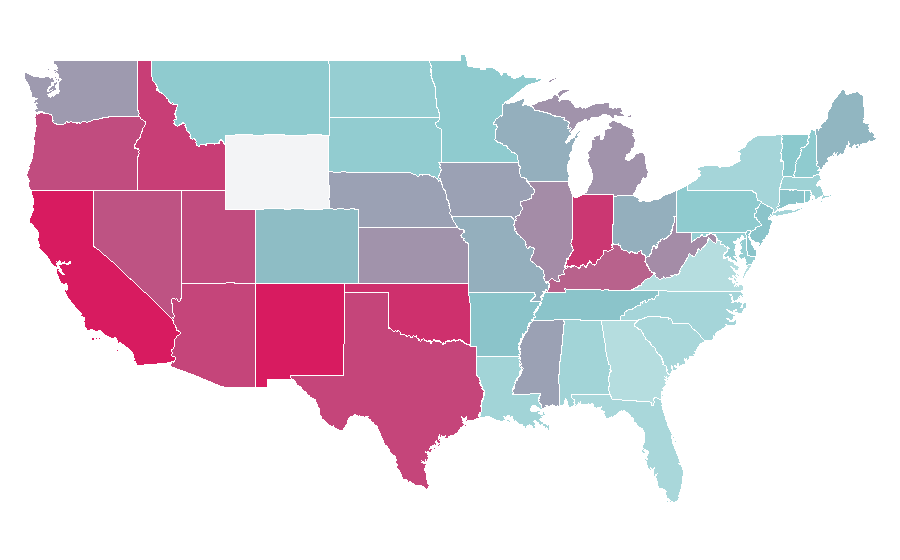 Affinity by region — The Simpsons Movie, United States