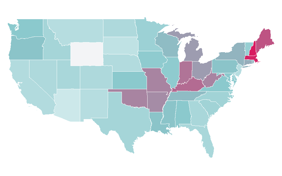 Affinity by region — The Sims, United States