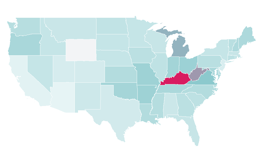 Affinity by region — The Sims 2, United States