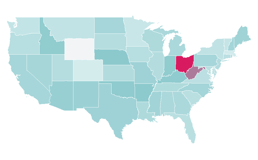 Affinity by region — The SpongeBob SquarePants Movie, United States