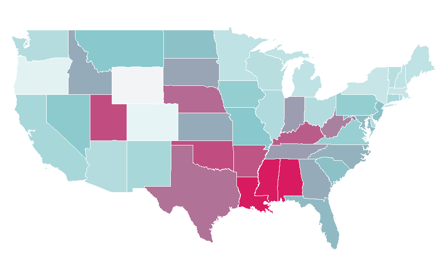 Affinity by region — The Star-Spangled Banner, United States