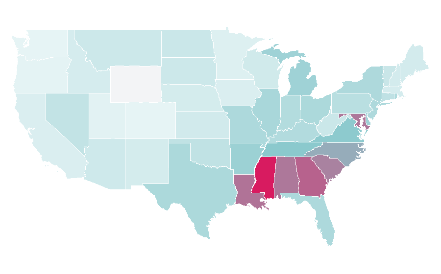 Affinity by region — The Steve Harvey Show, United States