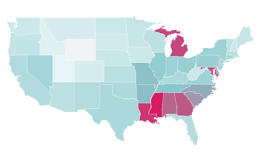 Affinity by region — The Supremes, United States