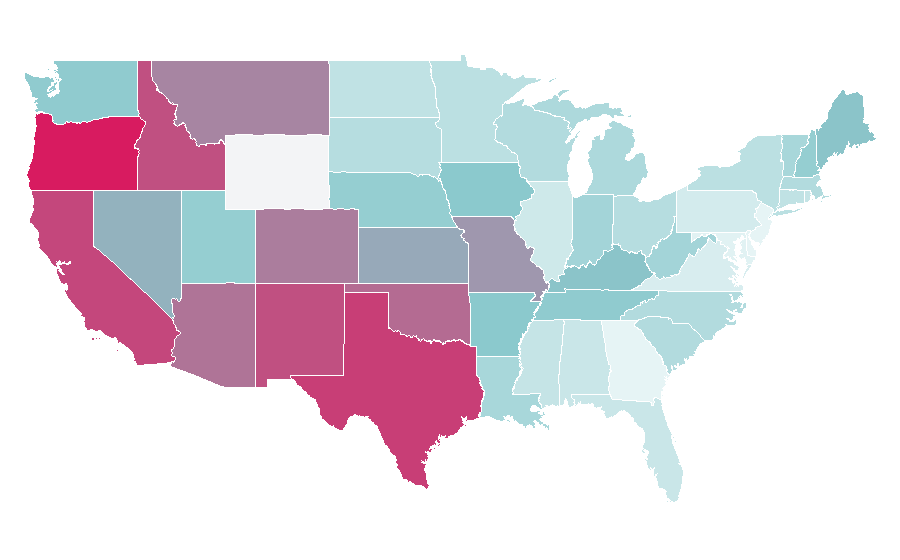 Affinity by region — The Sweetest Thing, United States