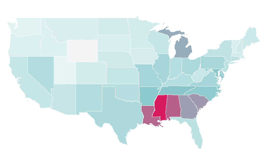 Affinity by region — The Temptations, United States