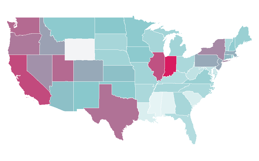Affinity by region — The Terminal, United States