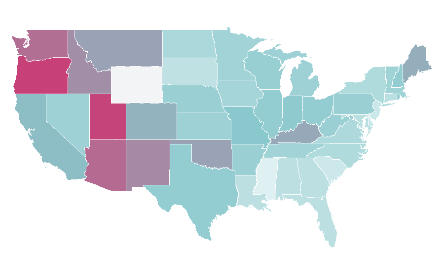 Affinity by region — The Thing, United States