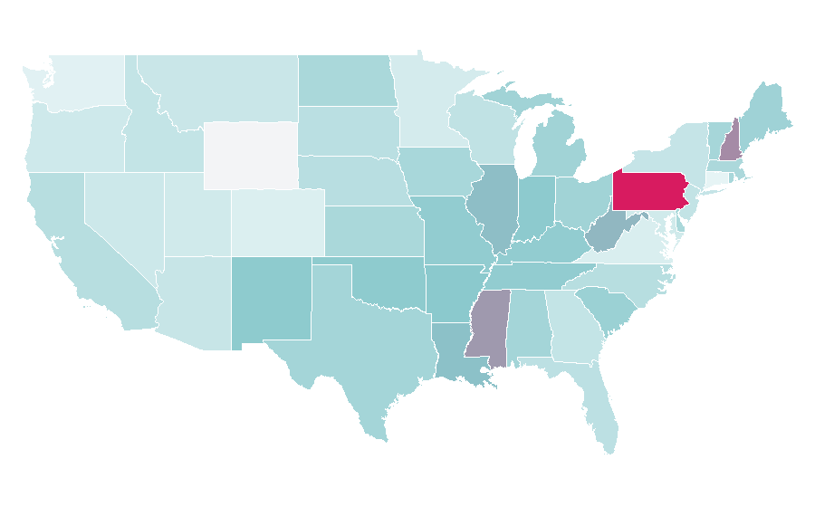 Affinity by region — The Three Stooges, United States