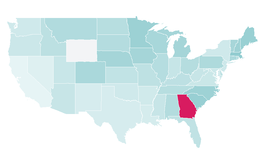 Affinity by region — The Tour Championship, United States