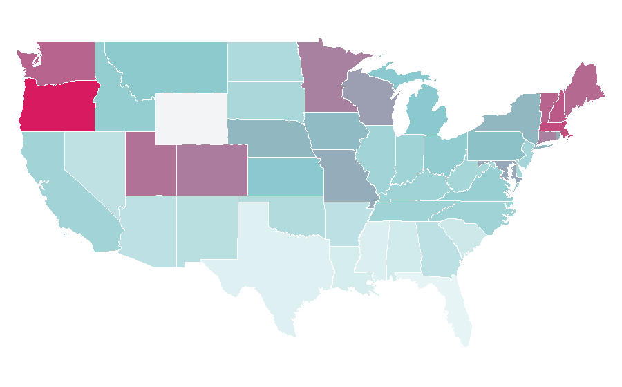 Affinity by region — The Trevor Project, United States