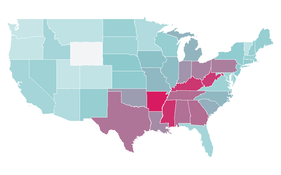 Affinity by region — The Undertaker, United States