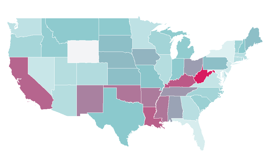Affinity by region — The Waterboy, United States