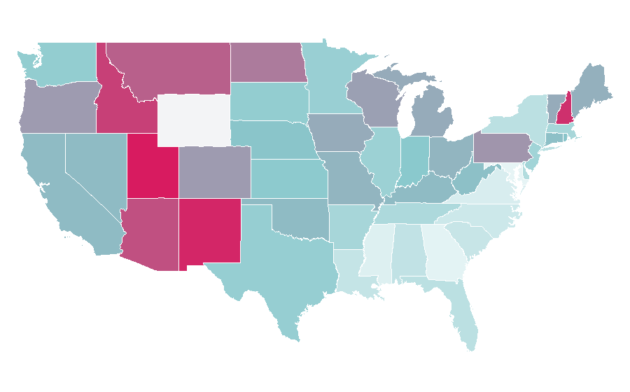 Affinity by region — The Wedding Singer (musical), United States