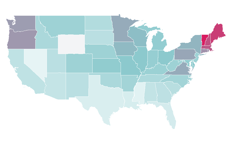 Affinity by region — The West Wing, United States