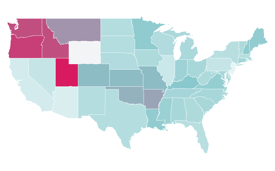 Affinity by region — The Wheel of Time, United States