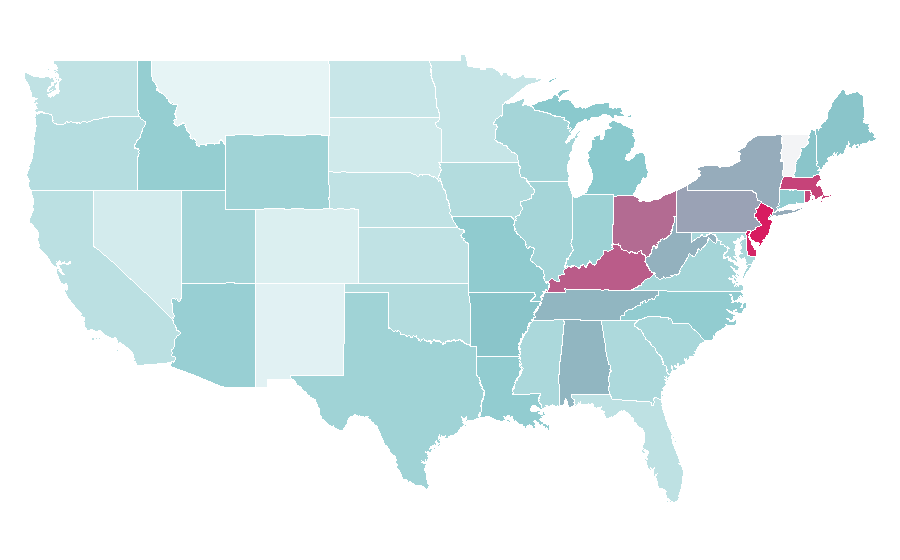Affinity by region — The Wiggles, United States