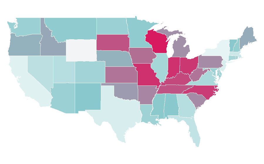 Affinity by region — The Wild Wild West, United States