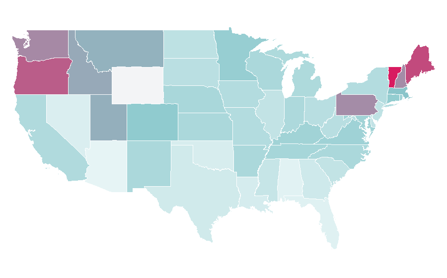 Affinity by region — The Wind in the Willows, United States