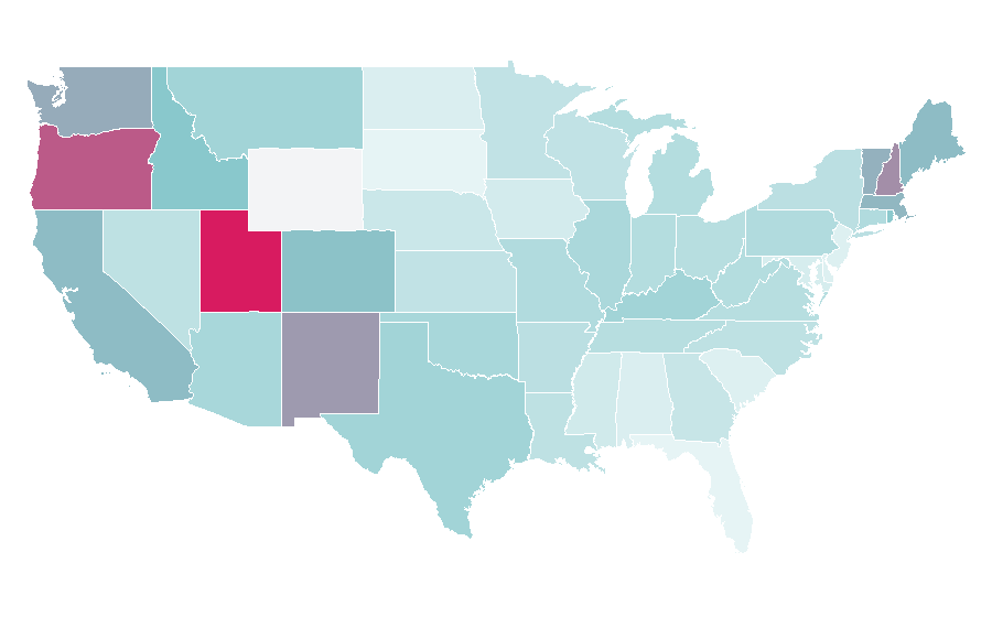 Affinity by region — The Witches (book), United States