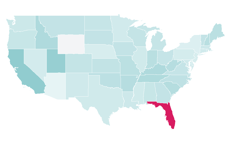 Affinity by region — The Wizarding World of Harry Potter (Universal Orlando Resort), United States