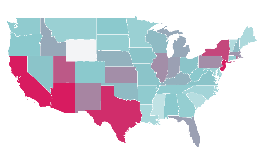 Affinity by region — The Wolf of Wall Street (2013 film), United States
