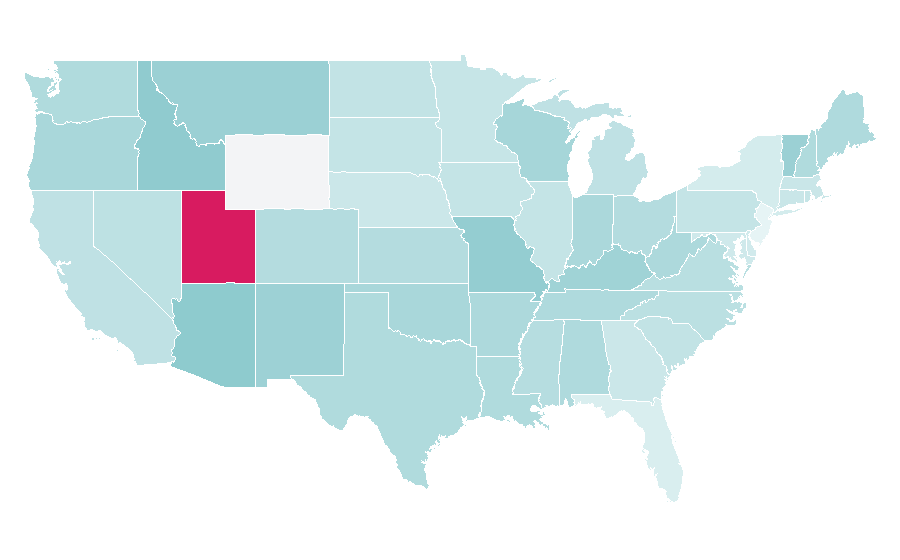 Affinity by region — The Woman in Black, United States