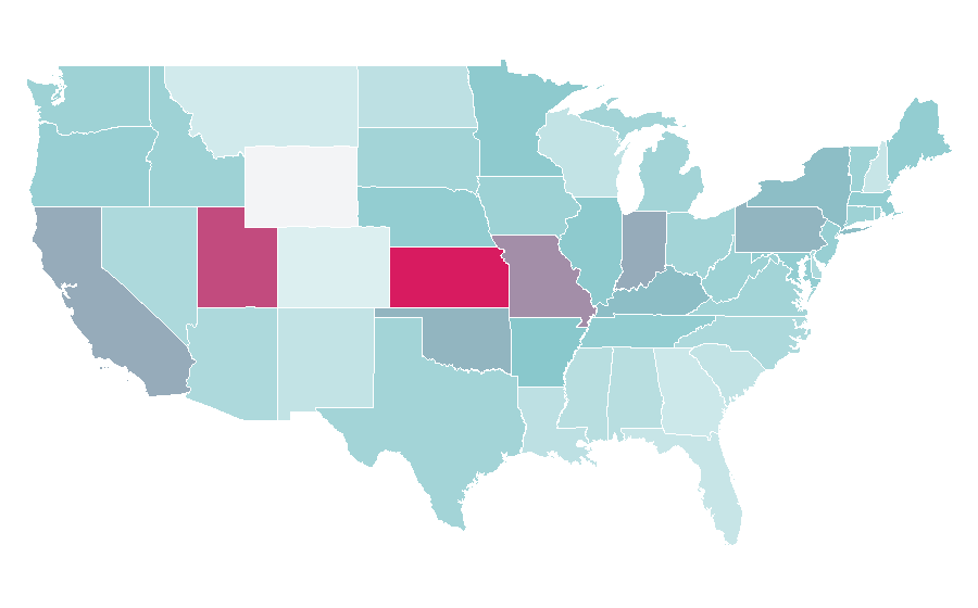 Affinity by region — The Wonderful Wizard of Oz, United States