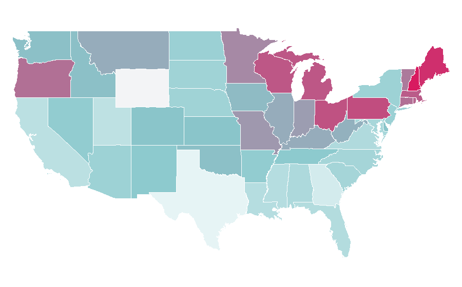 Affinity by region — The Yardbirds, United States