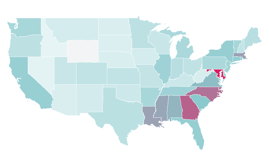 Affinity by region — Their Eyes Were Watching God, United States