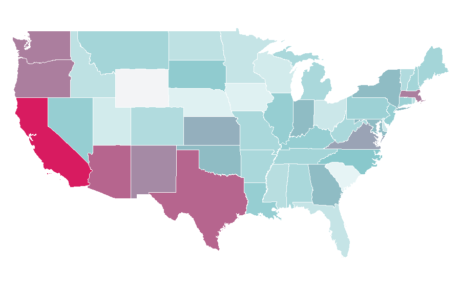 Affinity by region — Theoretical physics, United States