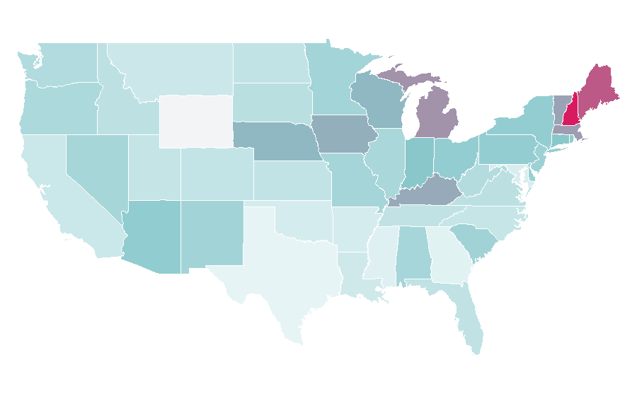 Affinity by region — Theresa Caputo, United States
