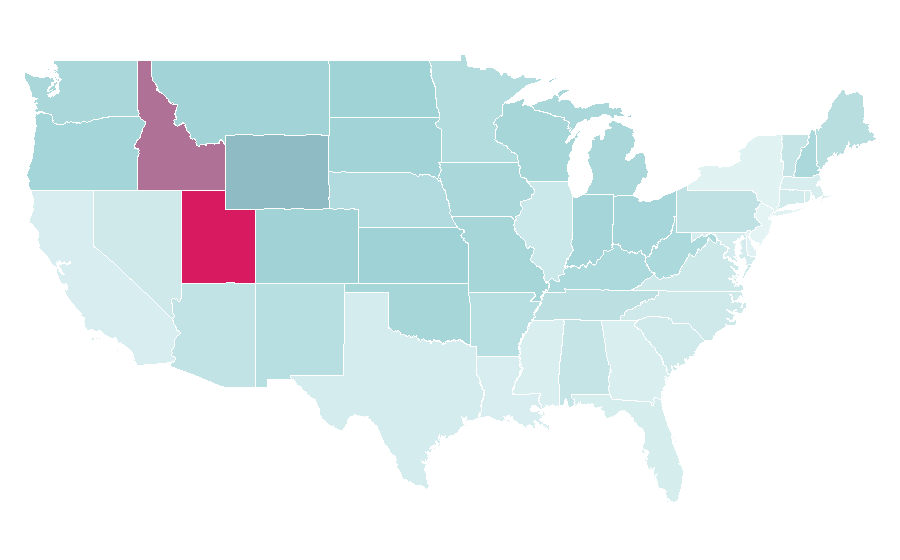 Affinity by region — Thingiverse, United States