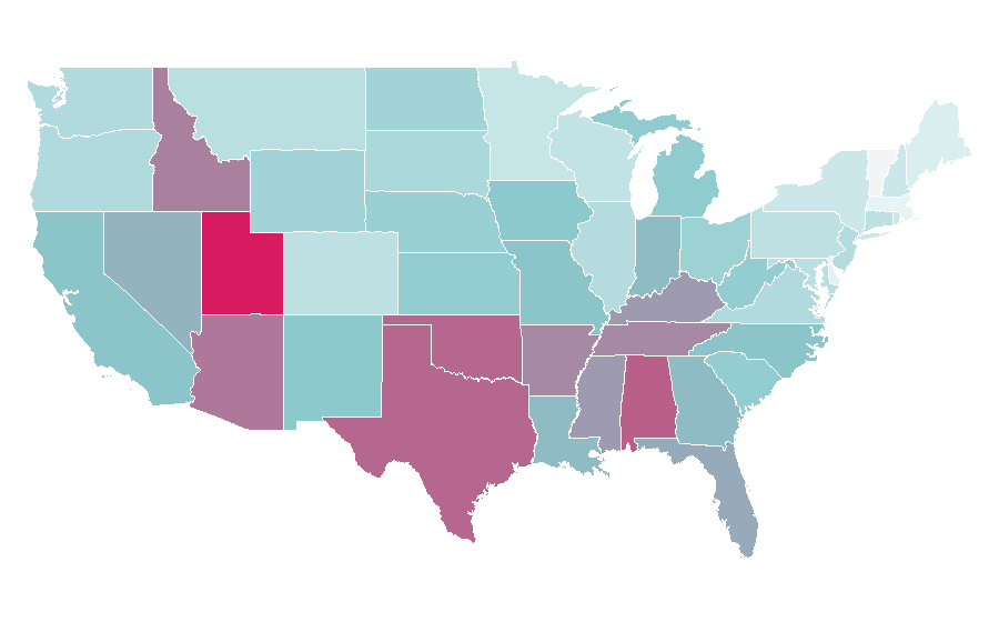 Affinity by region — Thor (Marvel Comics), United States