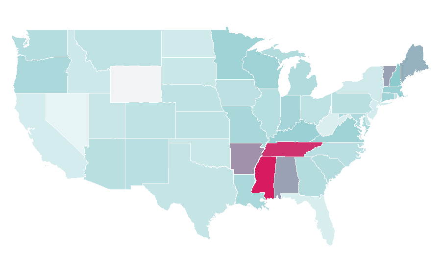 Affinity by region — Three 6 Mafia, United States