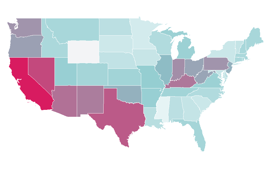 Affinity by region — Three Cheers for Sweet Revenge, United States