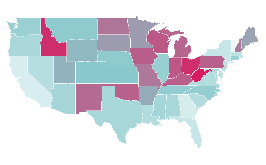 Affinity by region — Three Days Grace, United States