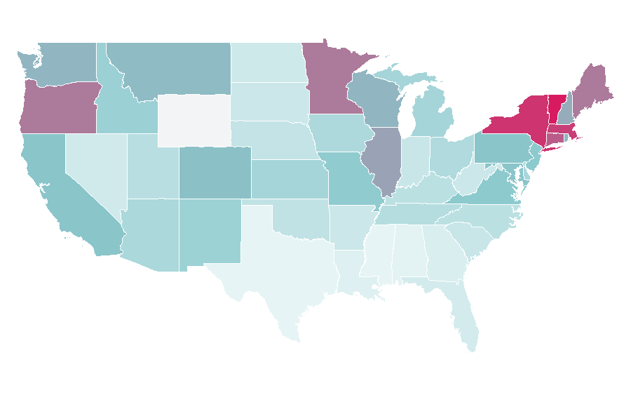 Affinity by region — Three Days of the Condor, United States