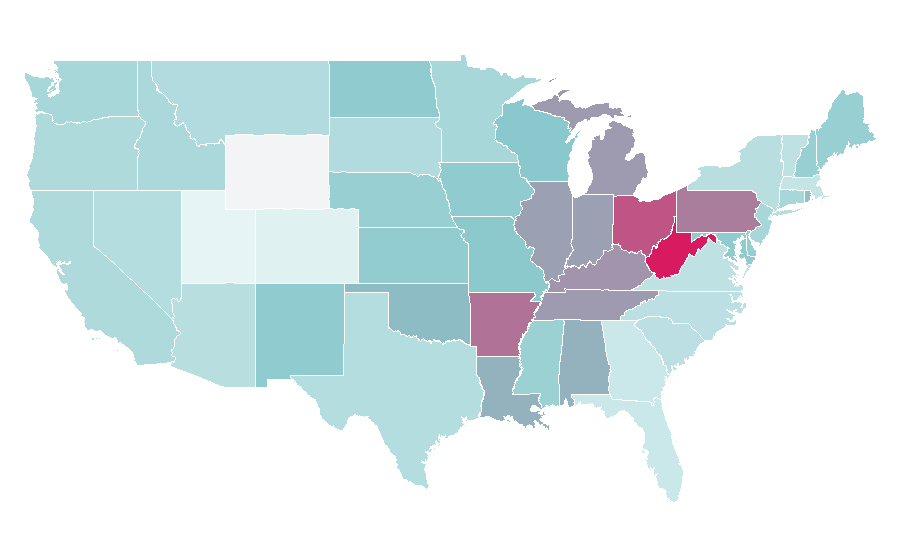 Affinity by region — threes company, United States