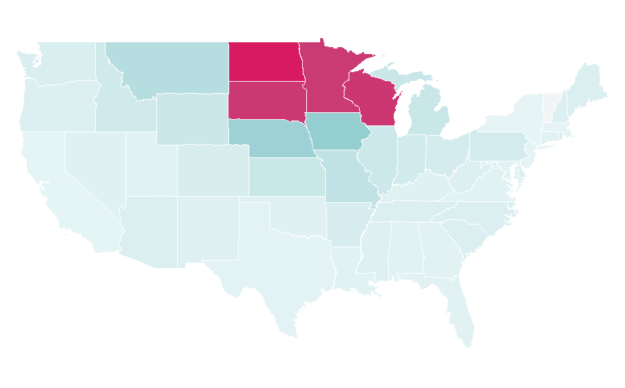 Affinity by region — Thrivent Financial, United States