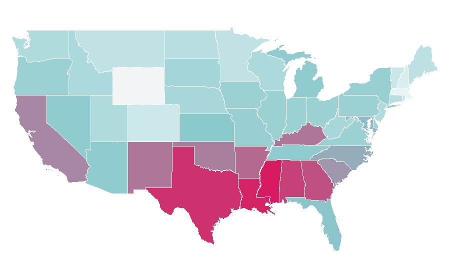 Affinity by region — Throat, United States