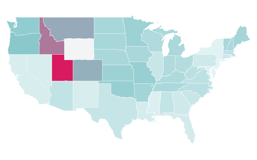 Affinity by region — Throne of Glass, United States